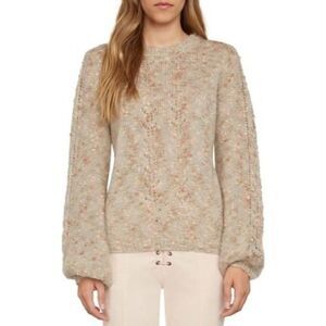 Willow & Clay Tie Back Beige Wool Mohair Sweater S